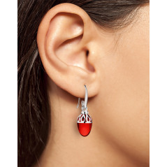 Mali  I Ohrschmuck I Ruby rot I Silber rhodiniert