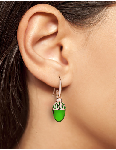 Mali  I Ohrschmuck I Emerald grün I Silber rosévergoldet