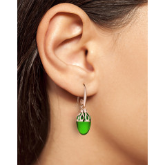 Mali  I Ohrschmuck I Emerald grün I Silber rosévergoldet