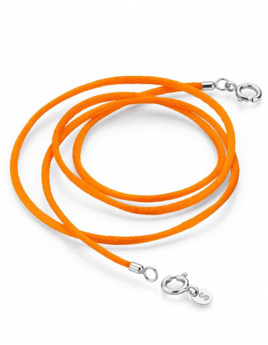 Pagoy I Schmuck-/Maskenband I Amber orange Silber rhodiniert