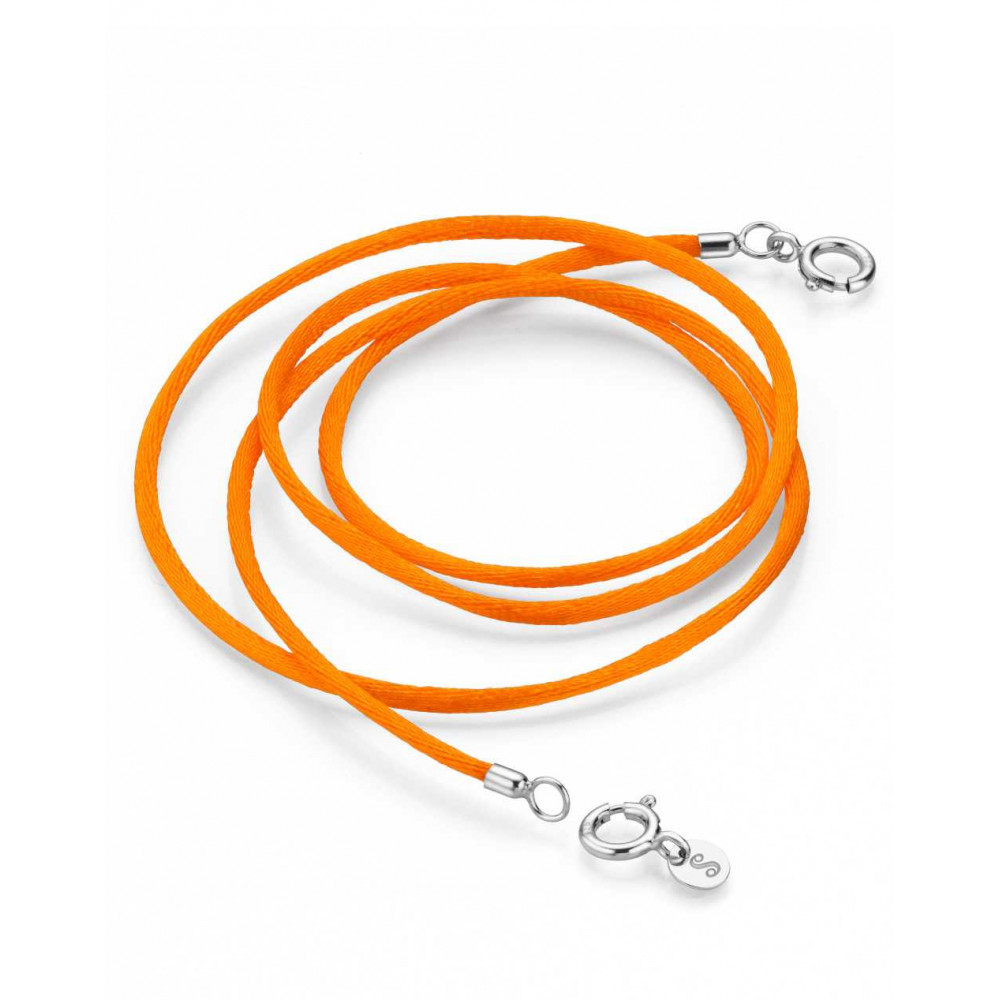 Pagoy I Schmuck-/Maskenband I Amber orange Silber rhodiniert