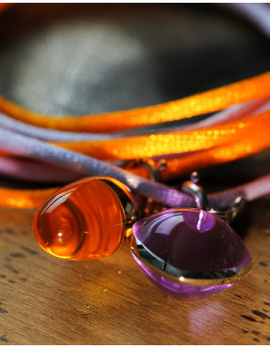 Pagoy I Schmuck-/Maskenband I Amethyst violett Silber rhodiniert