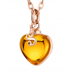 Djai Herzanhänger Amber orange rosevergoldet