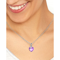Djai Herzanhänger Amethyst violett rhodiniert