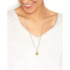 Djai Herzanhänger Amber orange rhodiniert