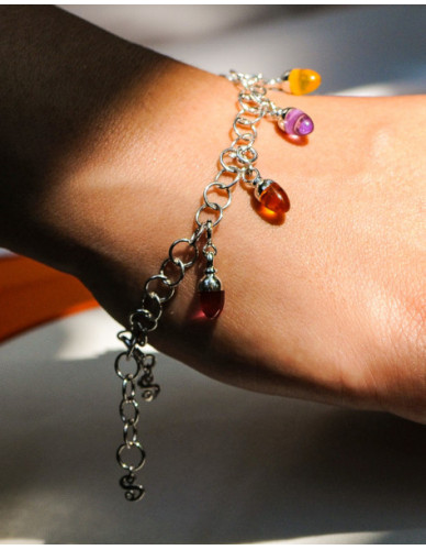 Suay Mai I Armband mit 6 Minitropfen I Silber rhodiniert