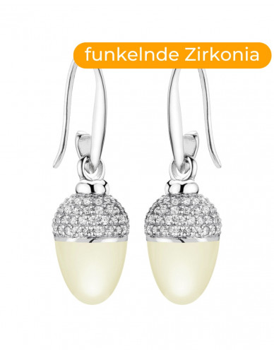 Ryra I Ohrschmuck I Moon weiss I Silber rhodiniert