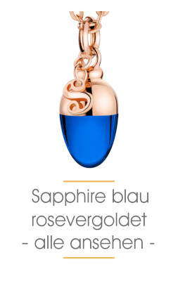 Alle Sabay Jewels Schmuckanhänger im tiefgründigen Sapphire Blau in Roségold