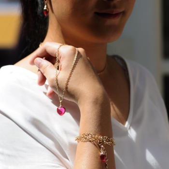 Sabay Jewels Schmuck in Rosegold in pink